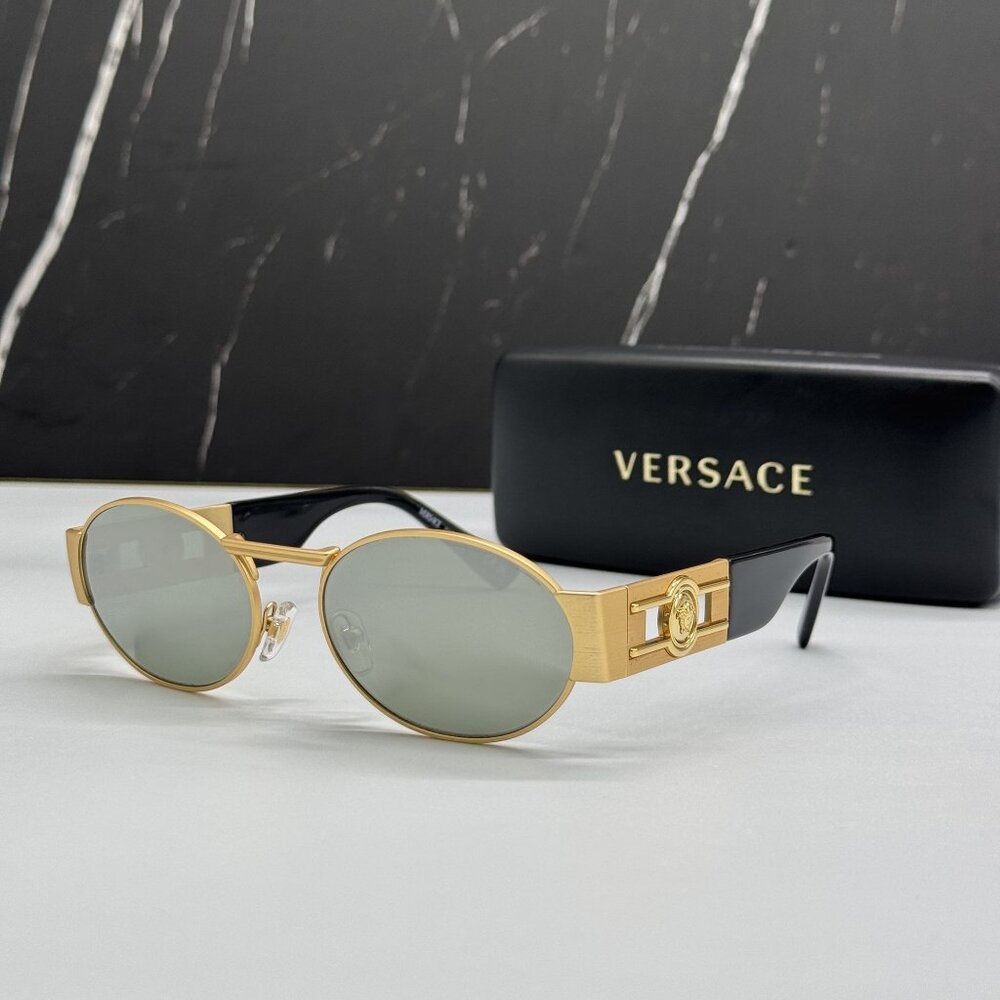 NEW VERSACE VE2264 1002/30 SUNGLASSES MOD 2264 GOLD UNISEX VERSACE VE2264 100230